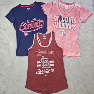 St Louis Cardinals Womens Shirt Lot 3pc MLB Fan Gear Mixed Sizes M L